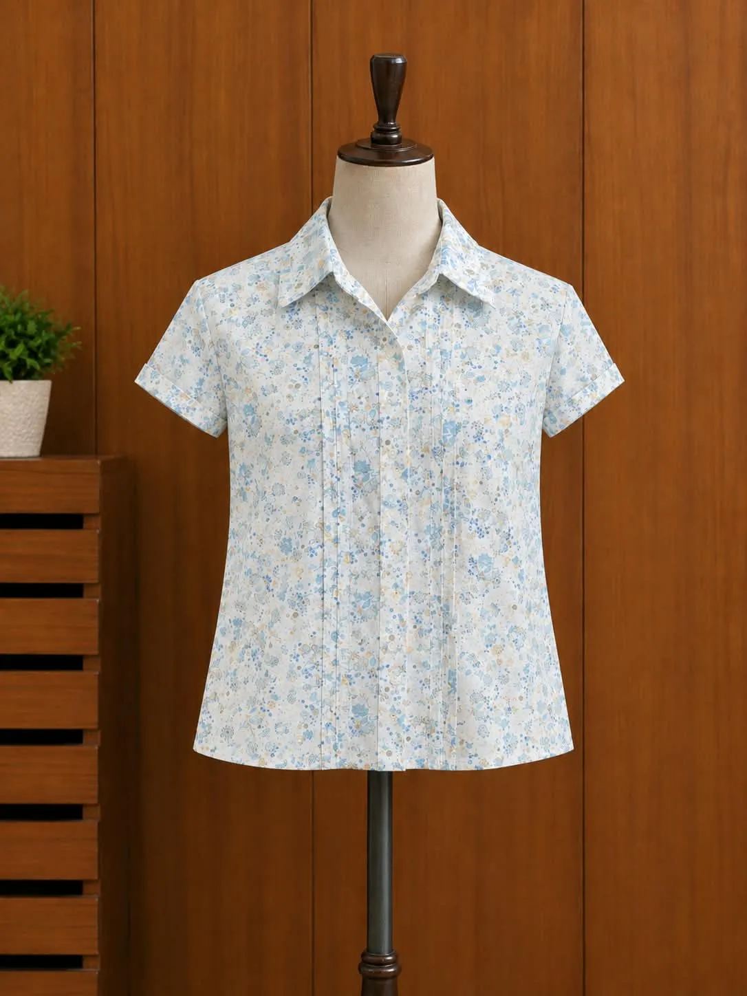 white floral button up shirt