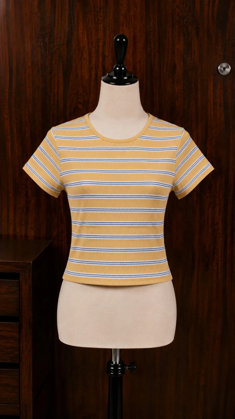 Yellow and blue striped top