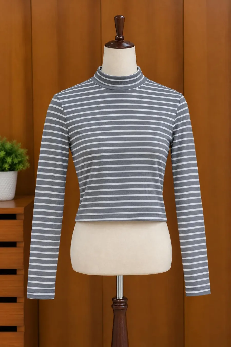 Grey Striped Top