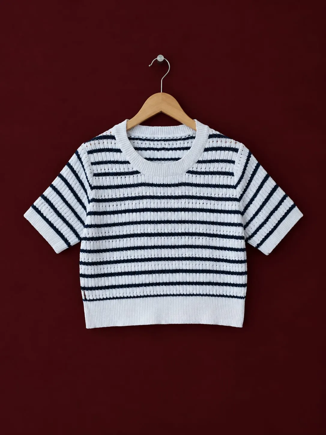 black Stripe Pointelle