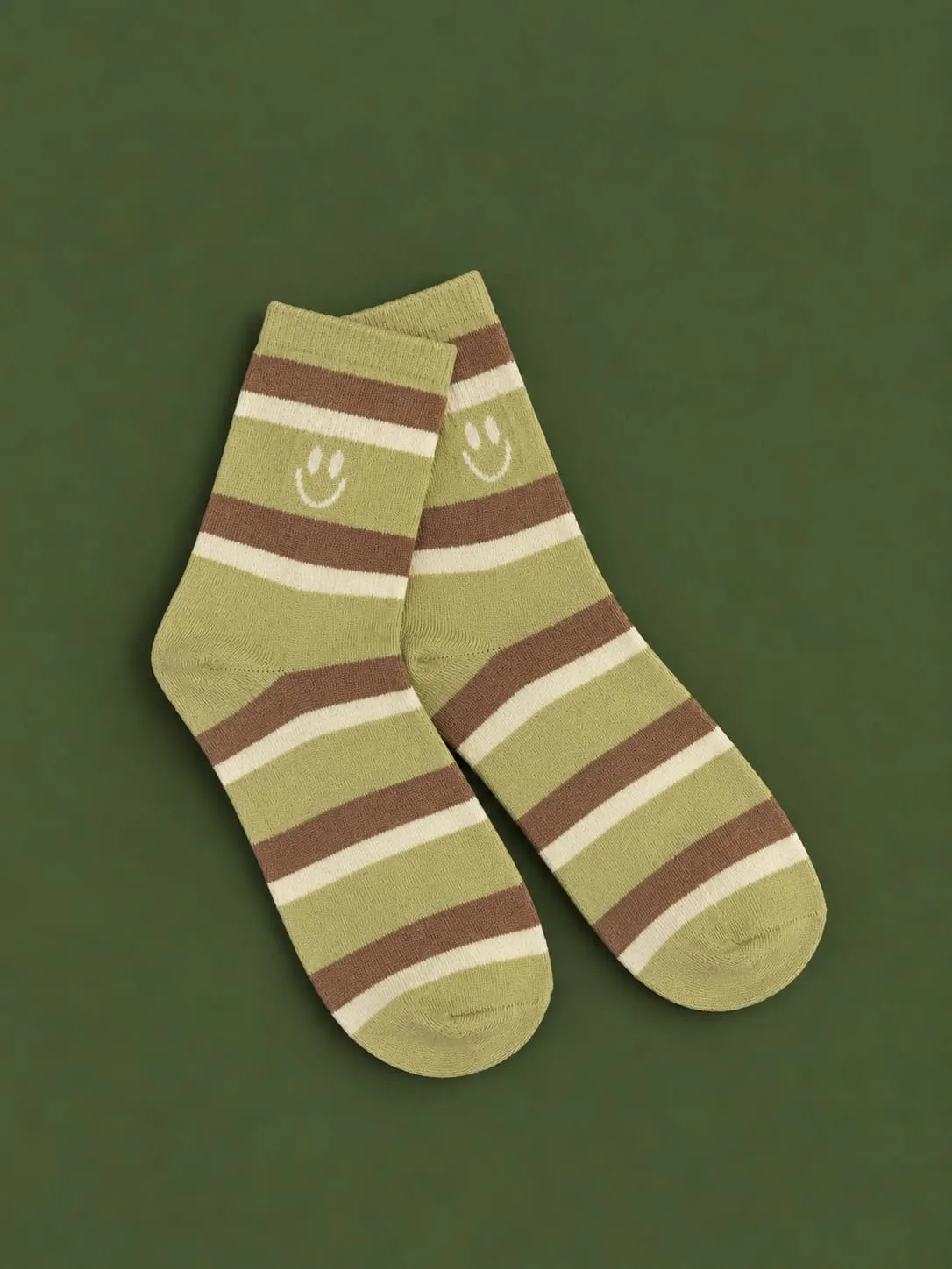 Olive Smiley Socks